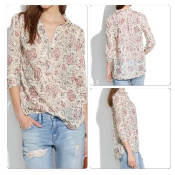 Madewell Shirred Popover in Turkish Garden Large - Picture 2 of 12